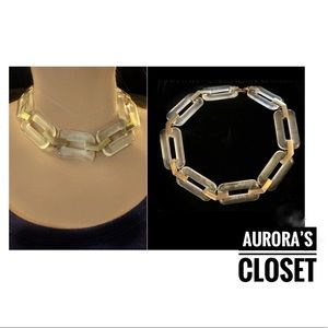 Vintage Clear Acrylic Chain Choker Square